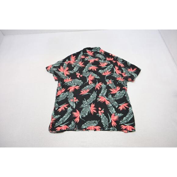 Express Rayon Hawaiian Shirt Button Up Floral Short Sleeve Mens Sz XL - Picture 9 of 9